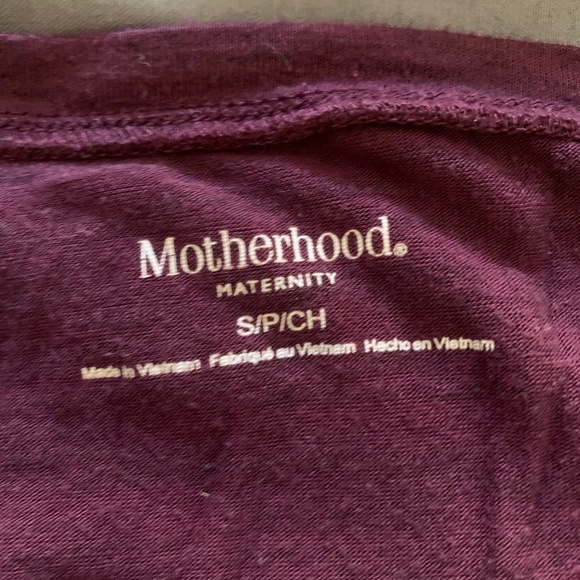 MOTHERHOOD Maternity Dark Plum Purple Long Sleeve V-Neck Shirt Size Small (733) - Picture 6 of 6